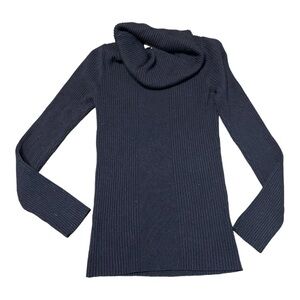 Dressbarn jet black cowl sweater 82% rayon 18% nylon stretchy small